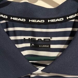 Head Blue and White Polo Shirt Athletic Casual Wear
